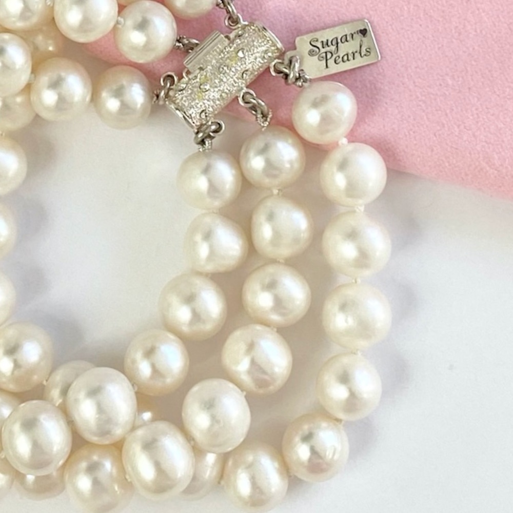 Freshwater Pearl Triple Strand Bracelet - Picture 3 of 6